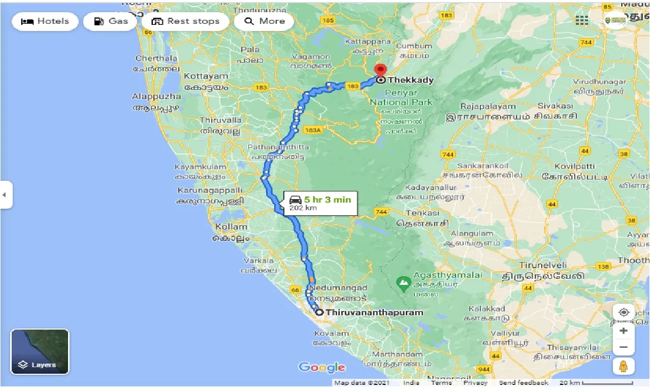 trivandrum-to-thekkady-one-way