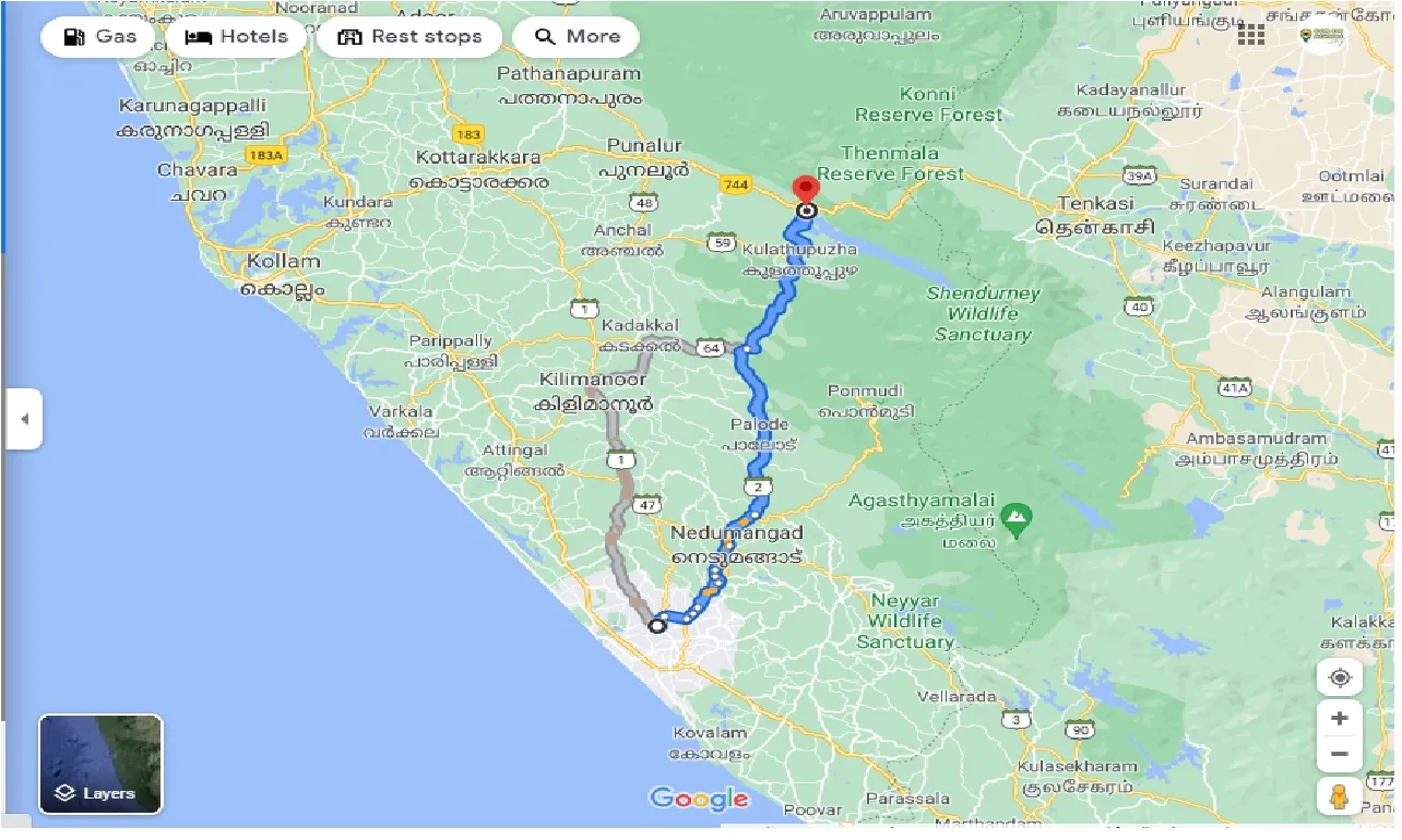 trivandrum-to-thenmala-round-trip
