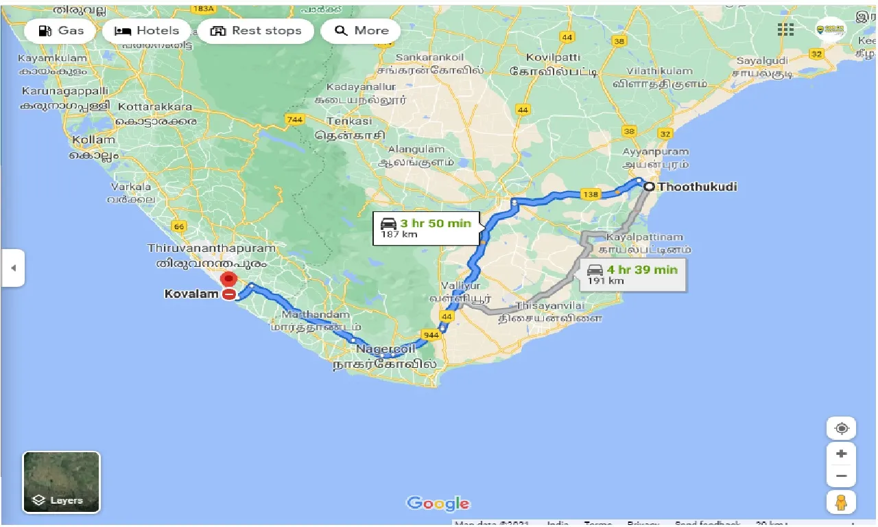 tuticorin-to-kovalam-one-way