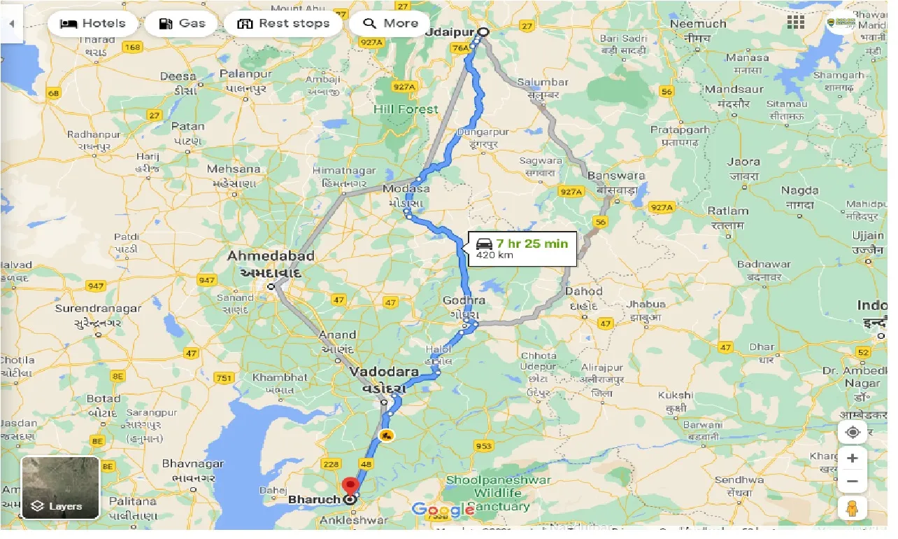 udaipur-to-bharuch-one-way