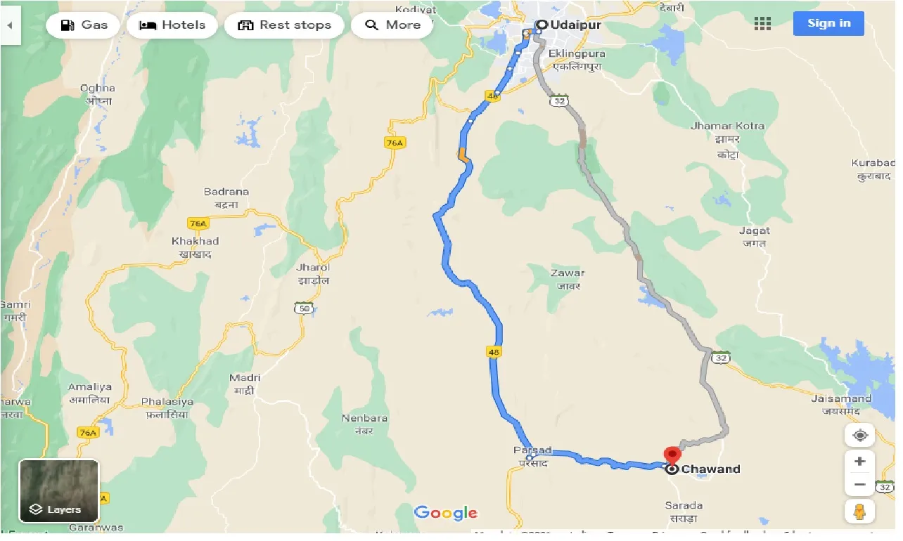 udaipur-to-chawand-taxi