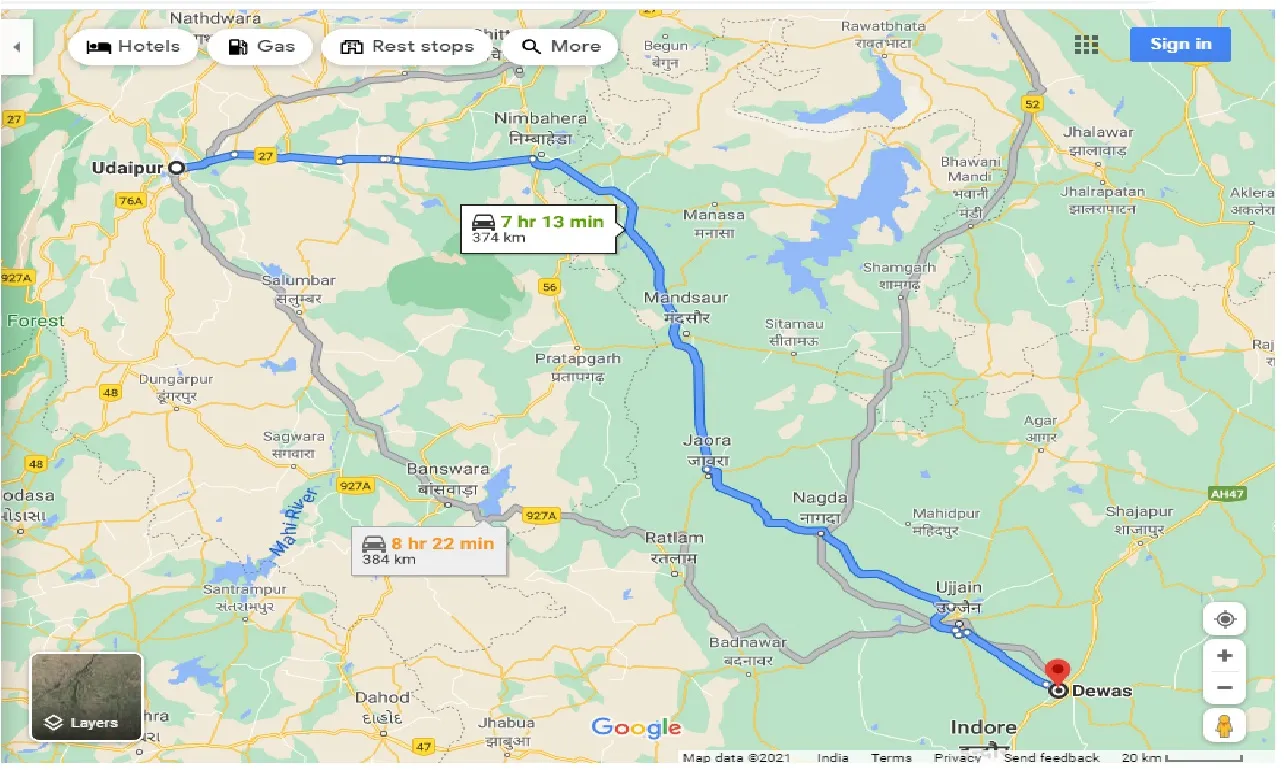 udaipur-to-dewas-taxi