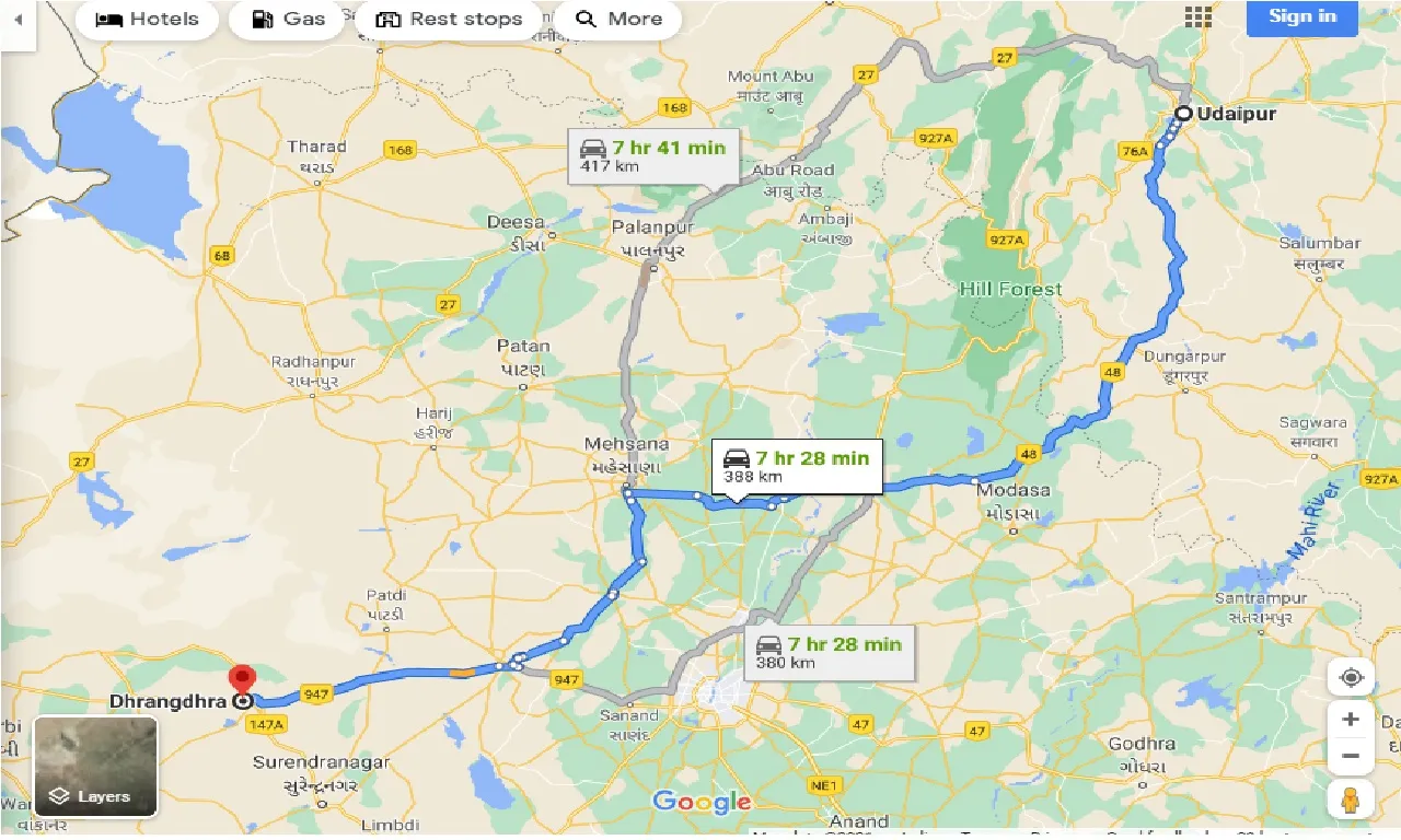 udaipur-to-dhrangadhra-one-way