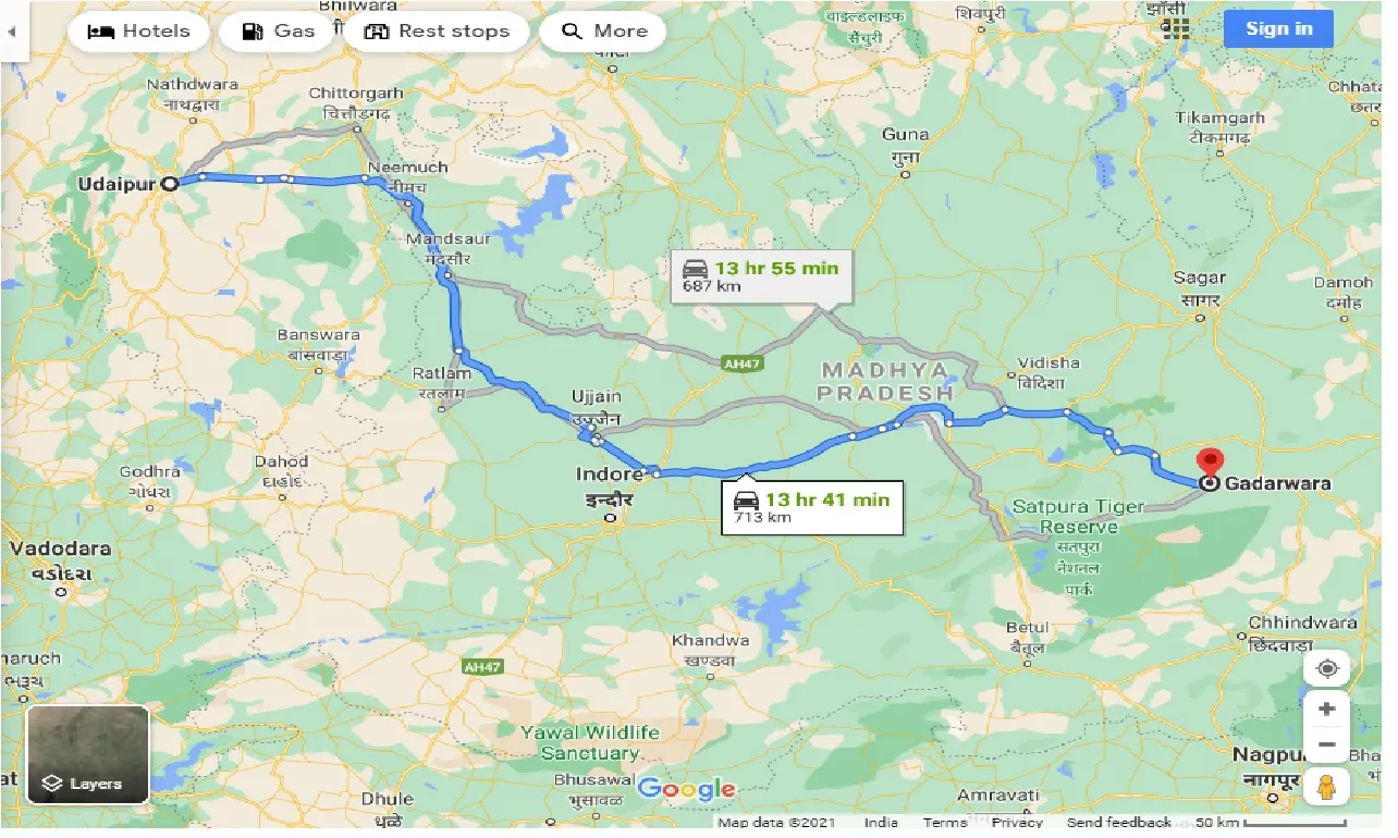 udaipur-to-gadarwara-taxi