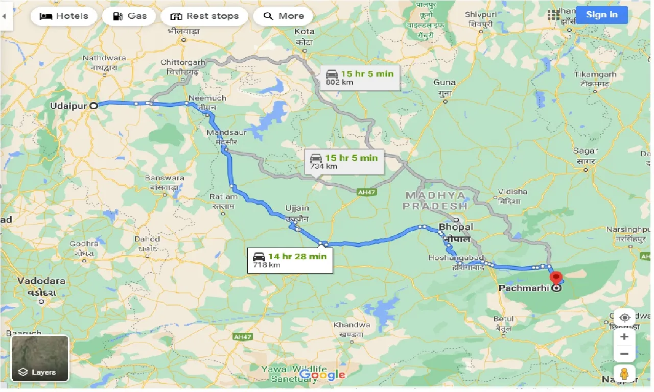 udaipur-to-pachmarhi-taxi