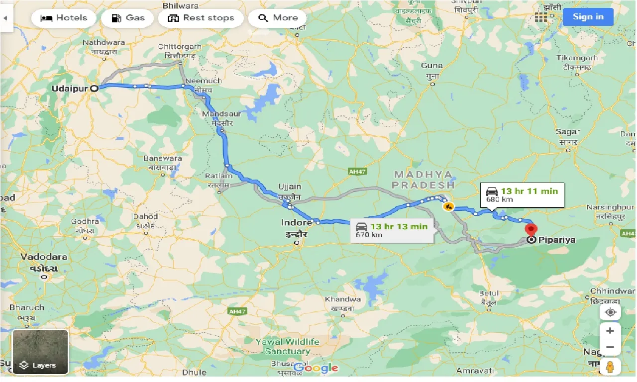 udaipur-to-pipariya-taxi