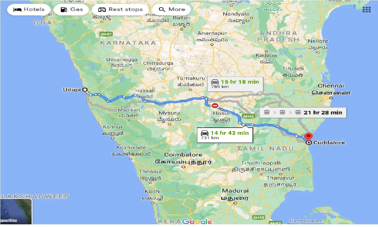 udupi-to-cuddalore-one-way