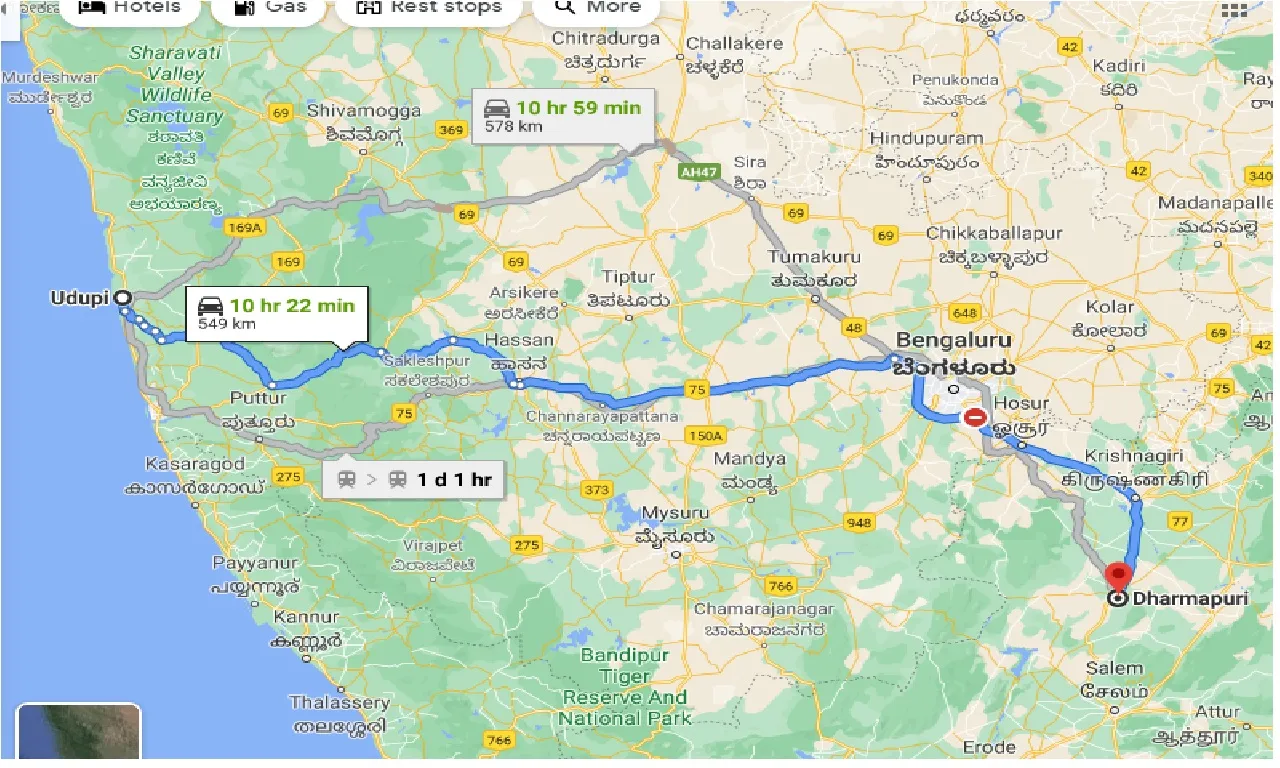 udupi-to-dharmapuri-one-way