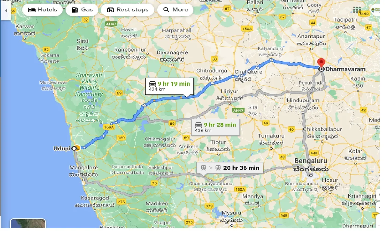udupi-to-dharmavaram-one-way