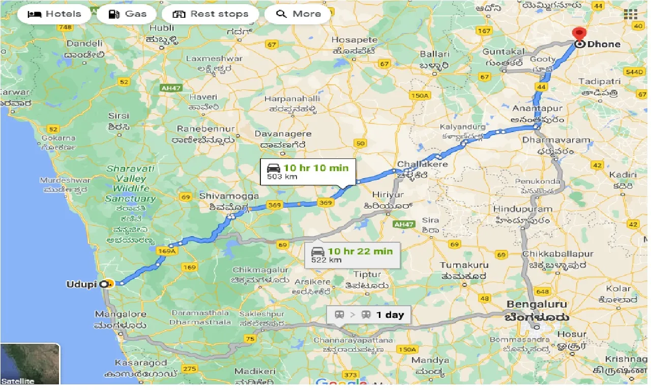 udupi-to-dhone-one-way