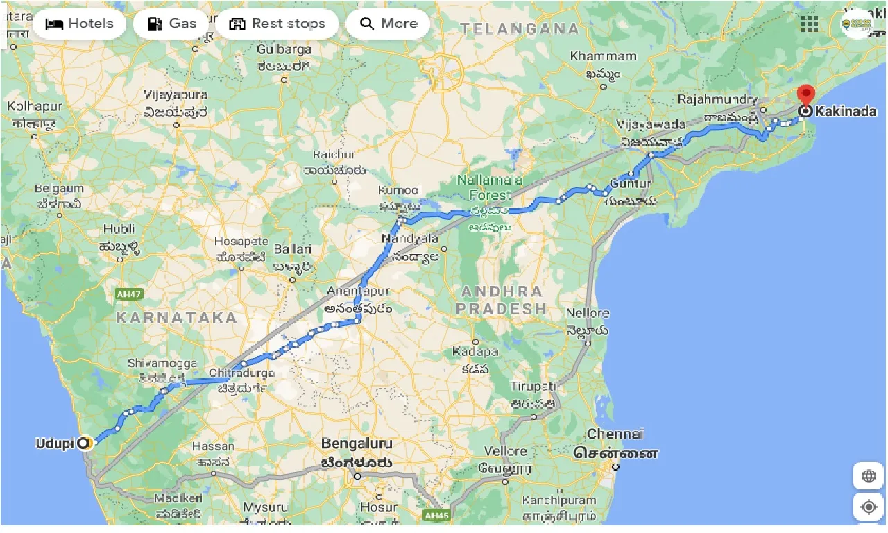 udupi-to-kakinada-one-way