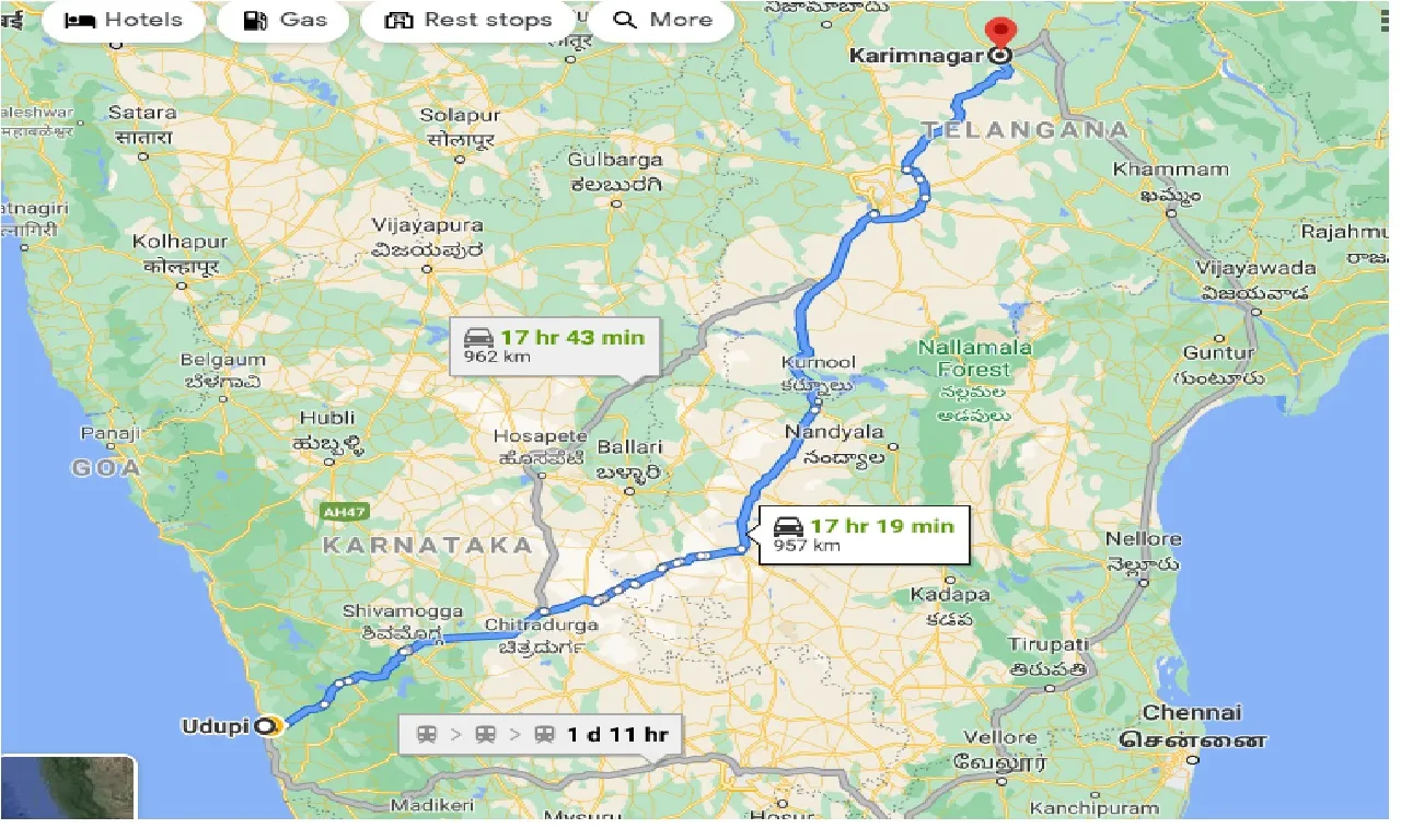 udupi-to-karimnagar-one-way