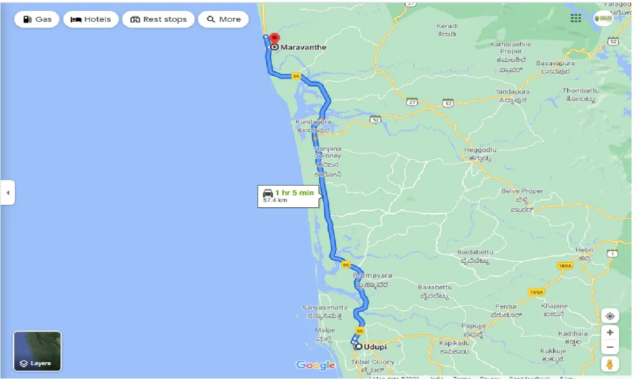 udupi-to-maravanthe-round-trip