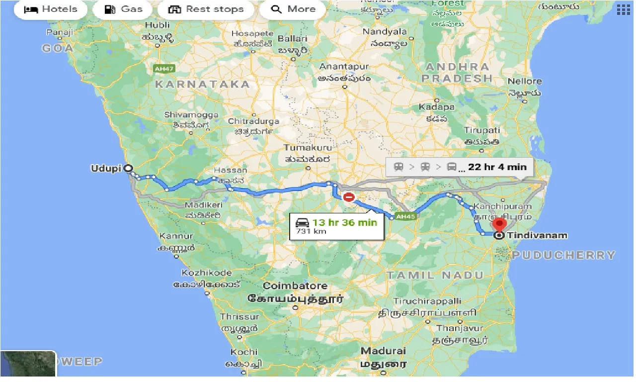 udupi-to-tindivanam-one-way