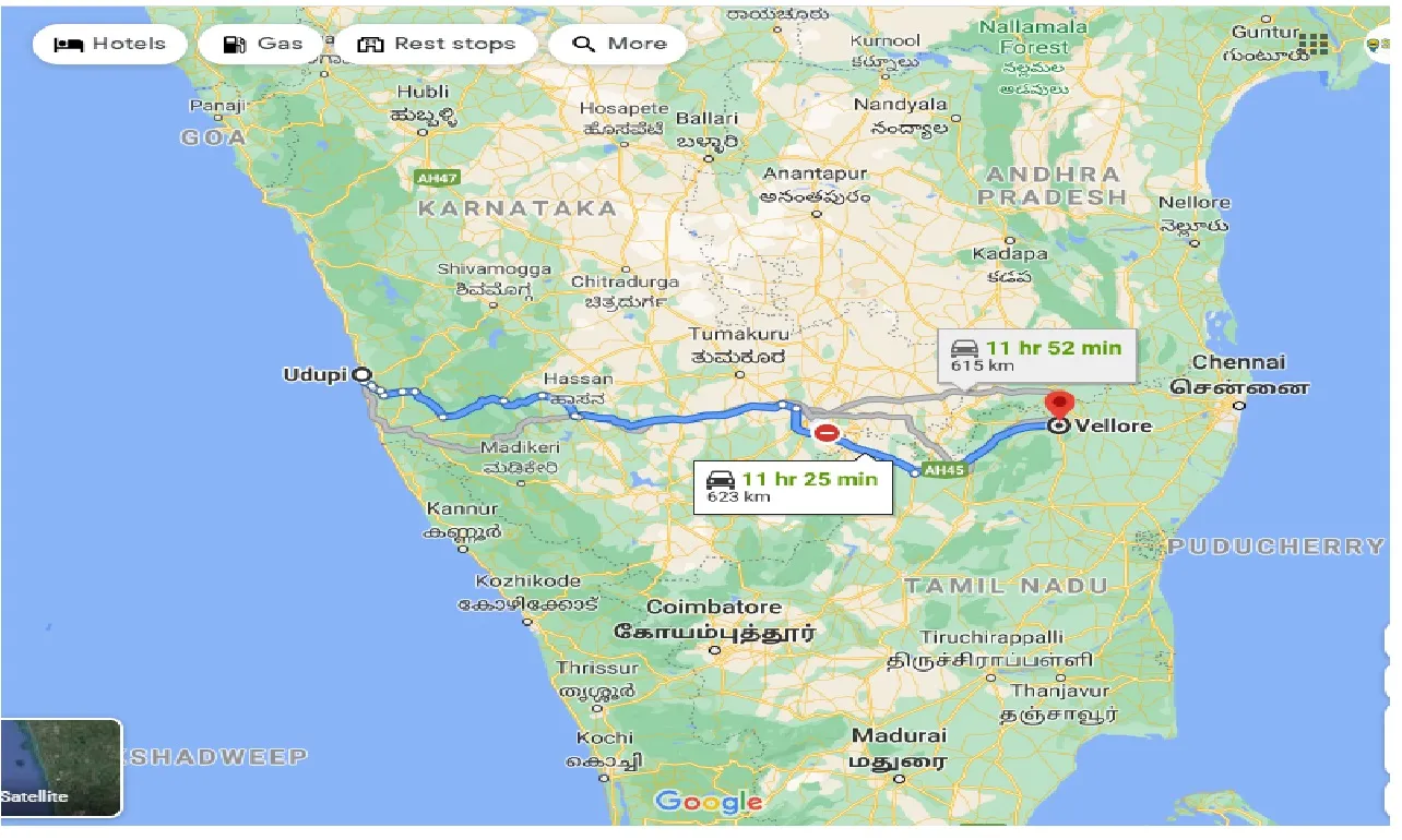 udupi-to-vellore-one-way