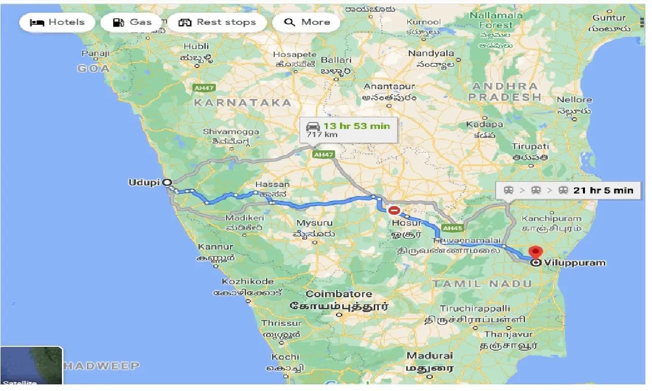 udupi-to-viluppuram-taxi