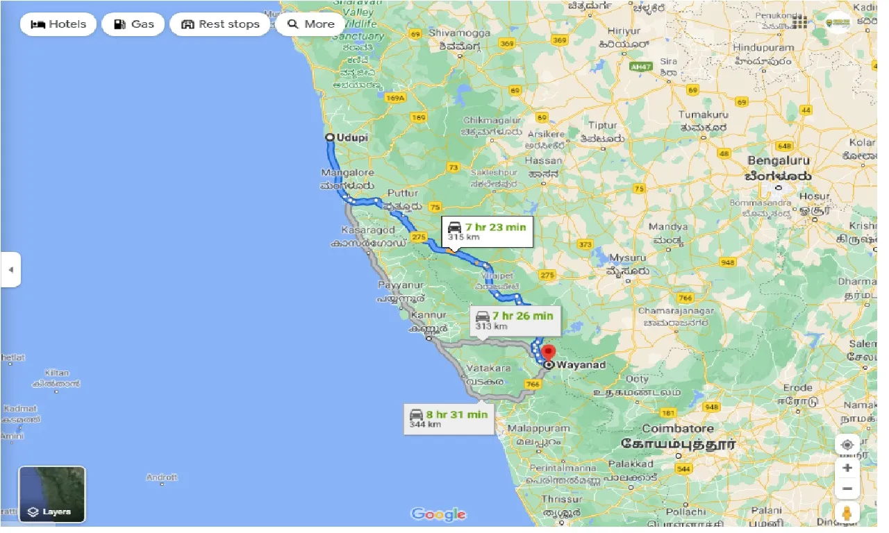 udupi-to-wayanad-one-way