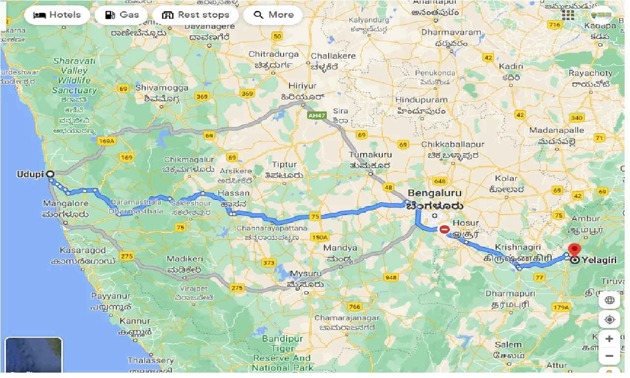 udupi-to-yelagiri-taxi