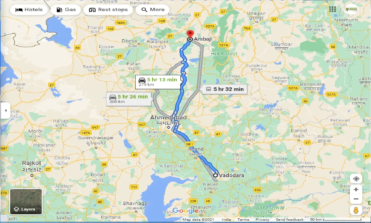 vadodara-to-ambaji-one-way
