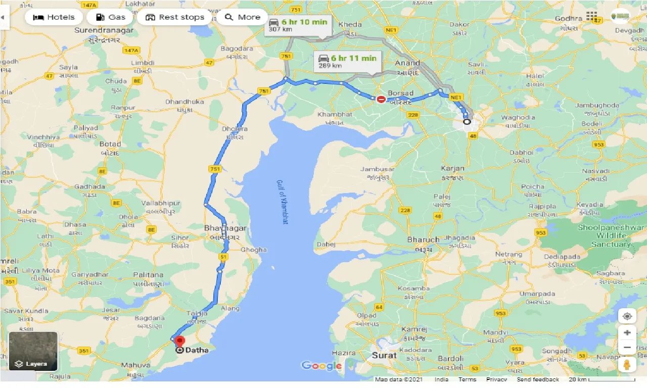 vadodara-to-datha-round-trip