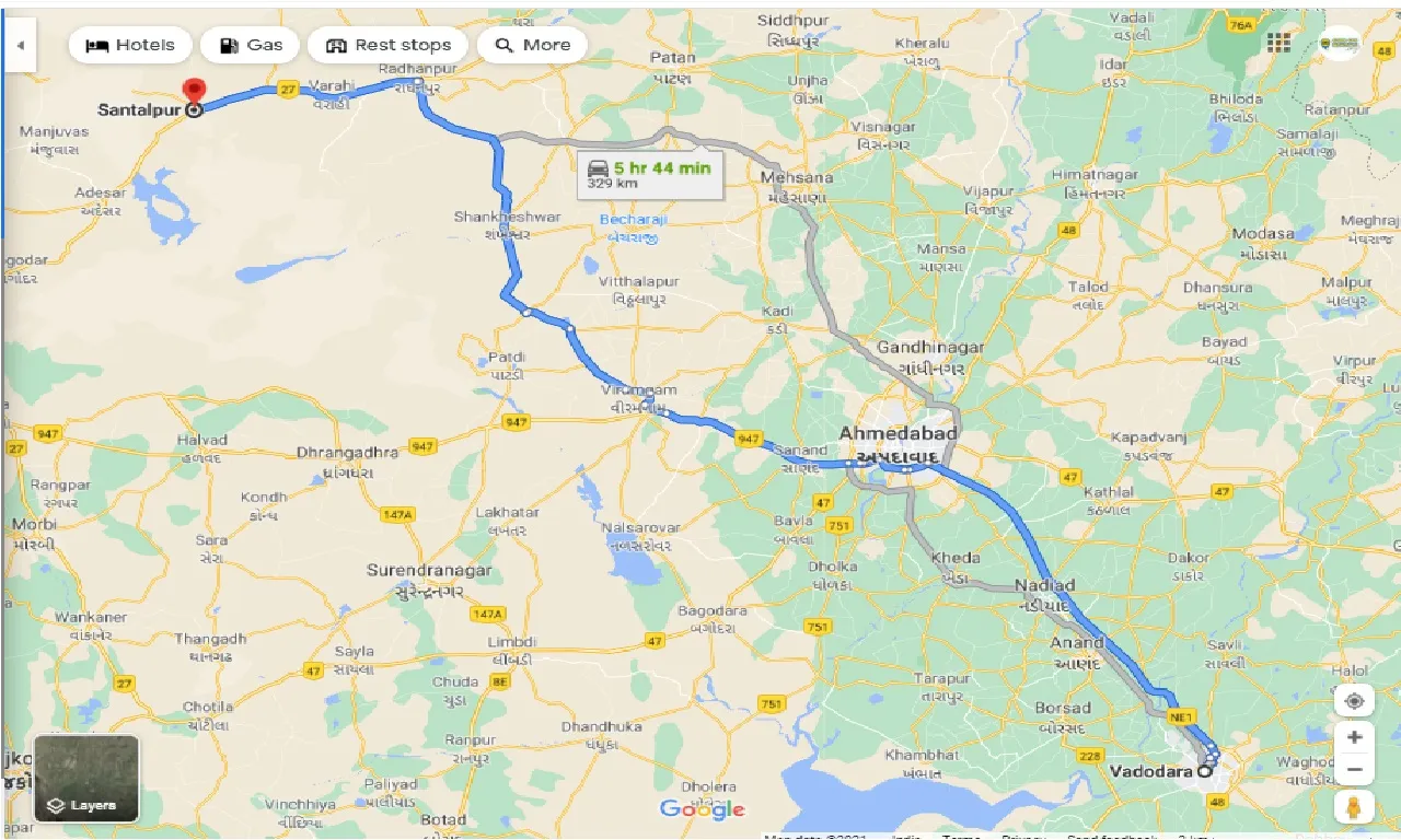 vadodara-to-santalpur-one-way