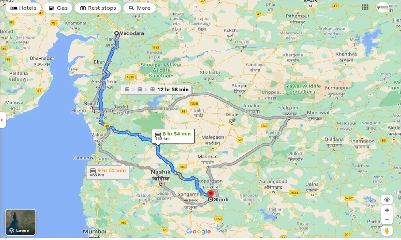 vadodara-to-shirdi-round-trip