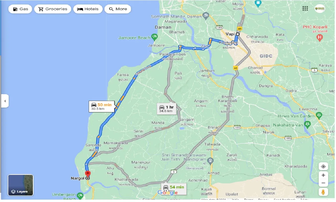 vapi-to-nargol-one-way