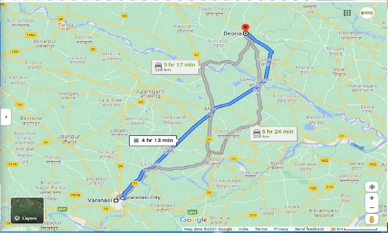 varanasi-to-deoria-one-way