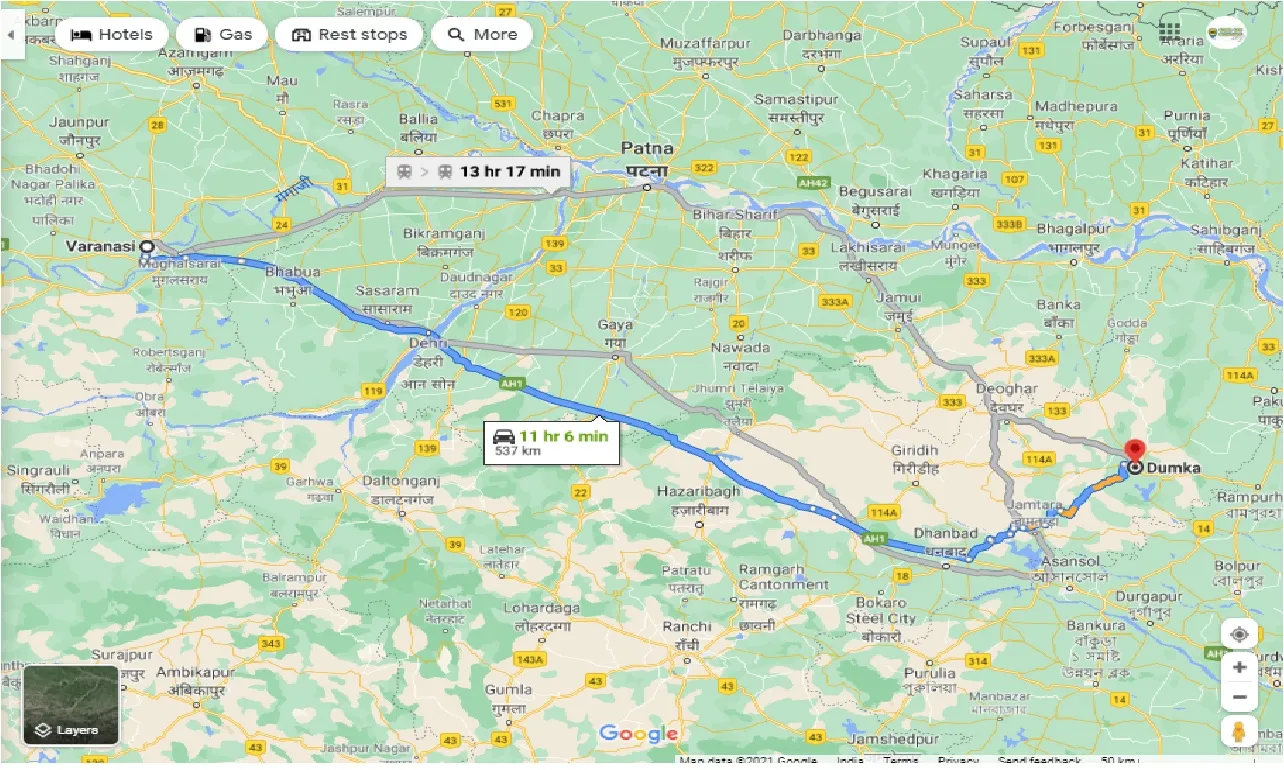 varanasi-to-dumka-one-way
