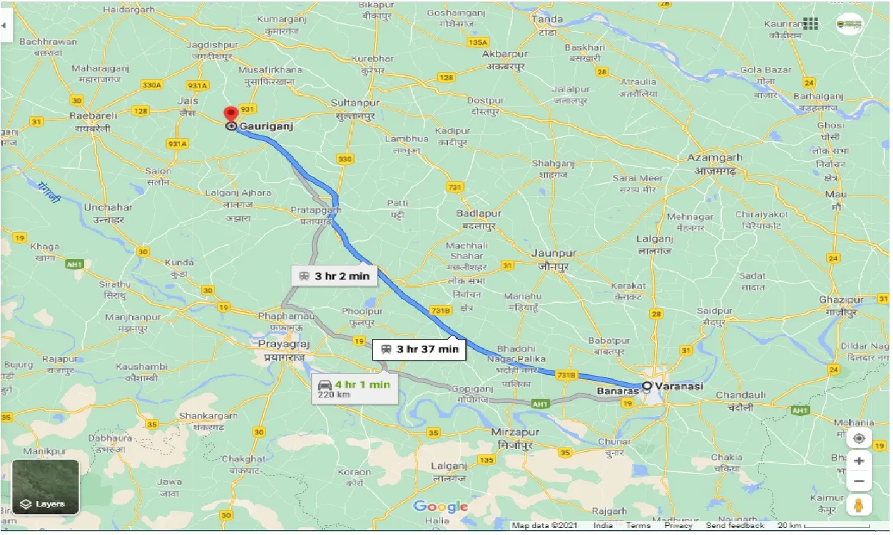 varanasi-to-gauriganj-one-way