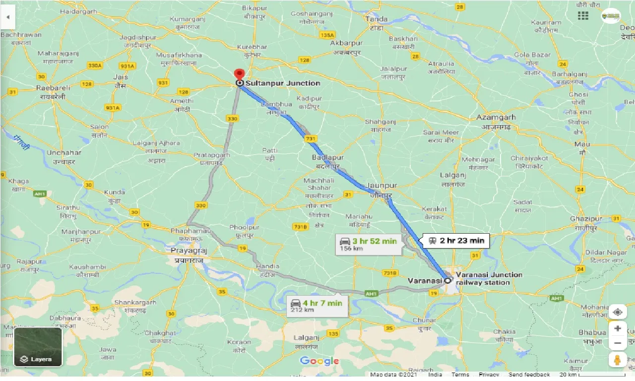 varanasi-to-sultanpur-jn-one-way