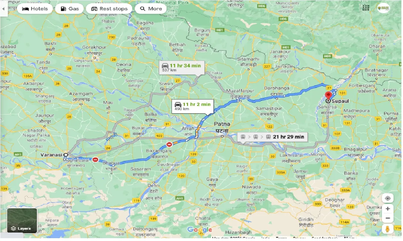 varanasi-to-supaul-one-way