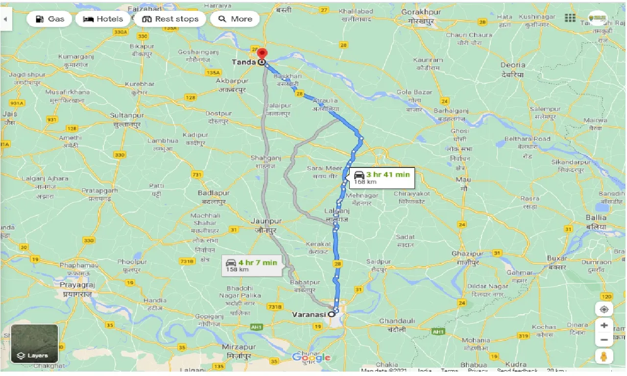 varanasi-to-tanda-one-way