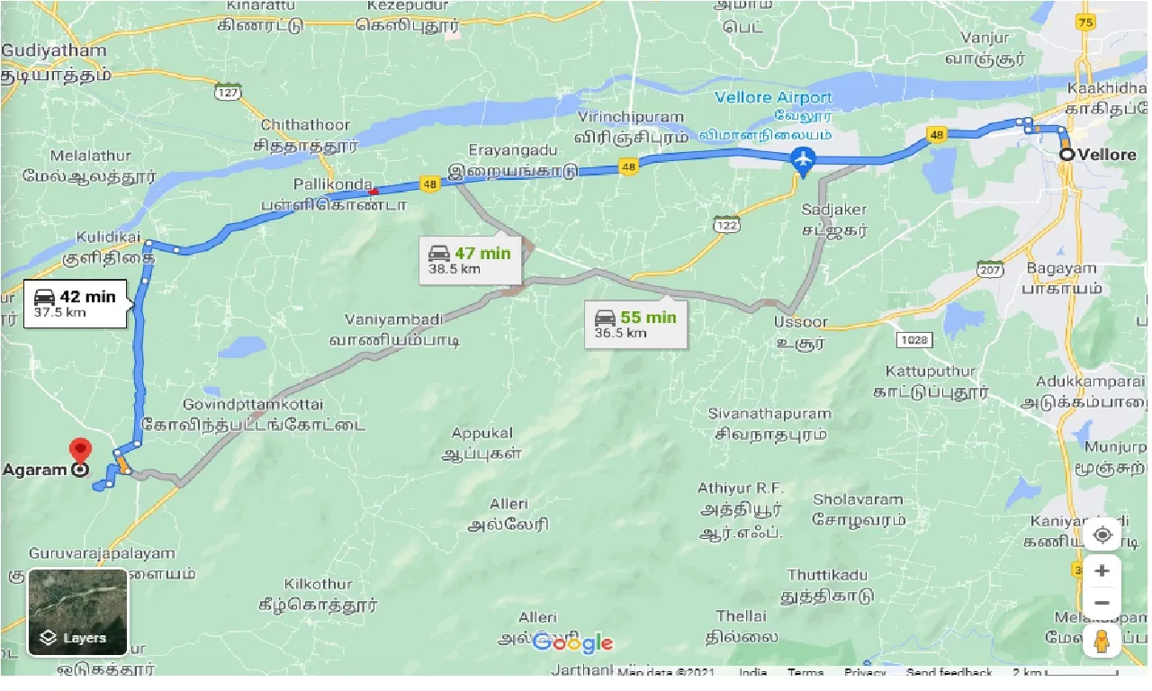 vellore-to-agaram-taxi