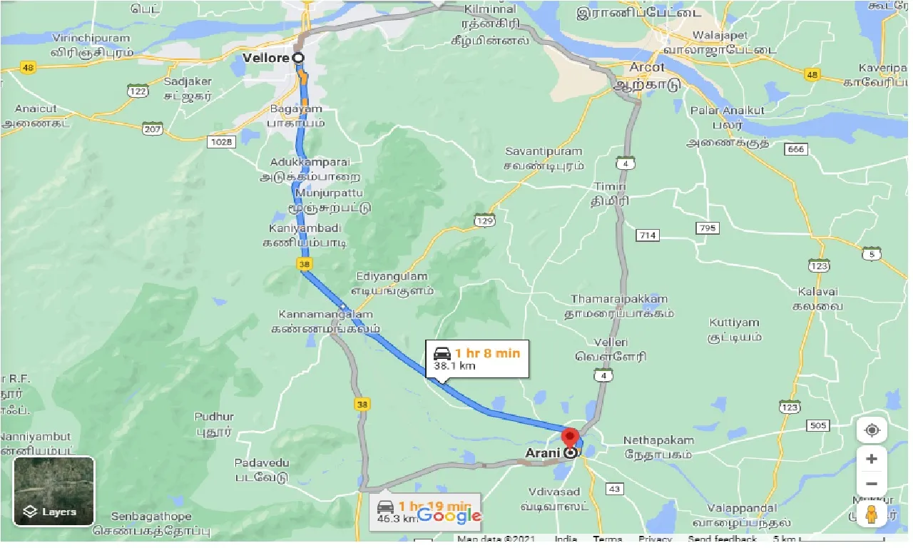 vellore-to-arani-taxi