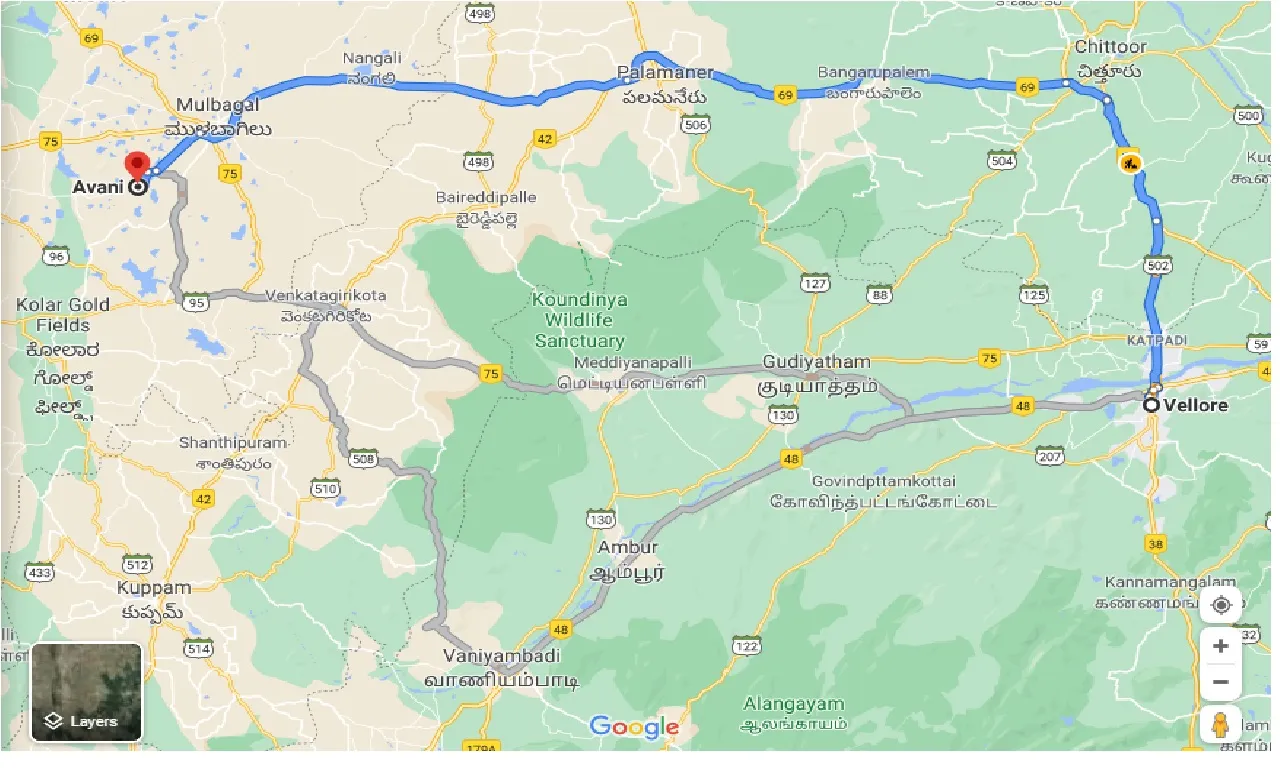 vellore-to-avani-one-way