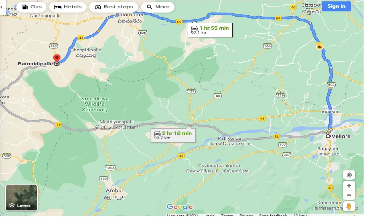 vellore-to-baireddipalle-taxi