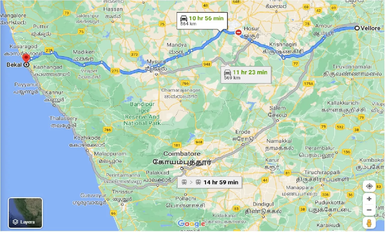 vellore-to-bekal-taxi