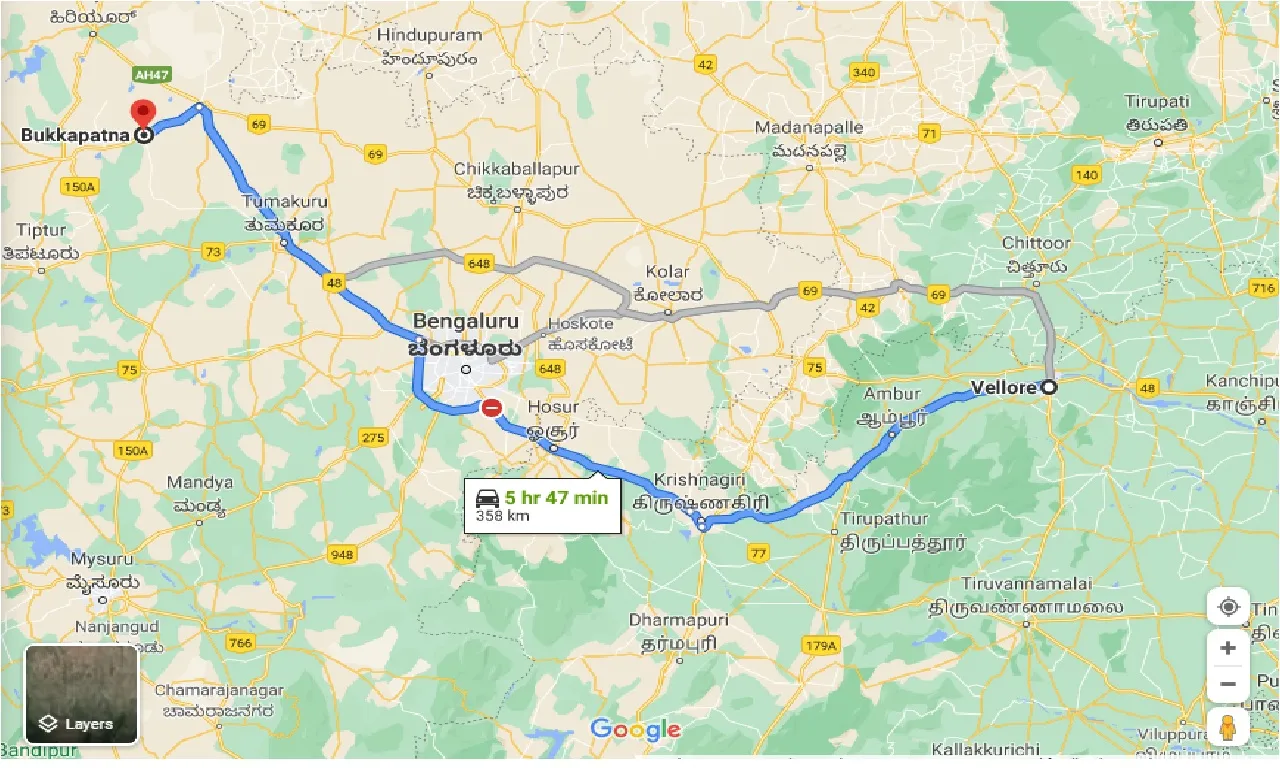 vellore-to-bukkapatna-one-way