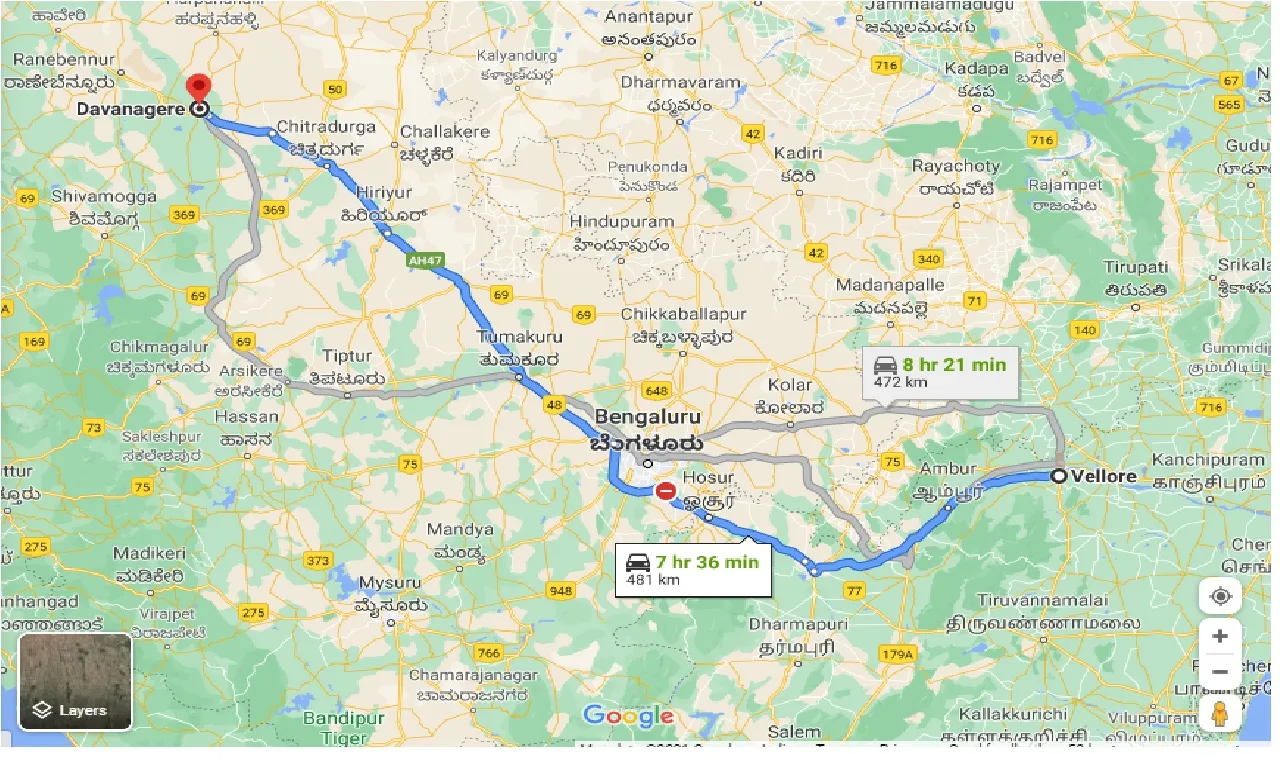 vellore-to-davanagere-taxi
