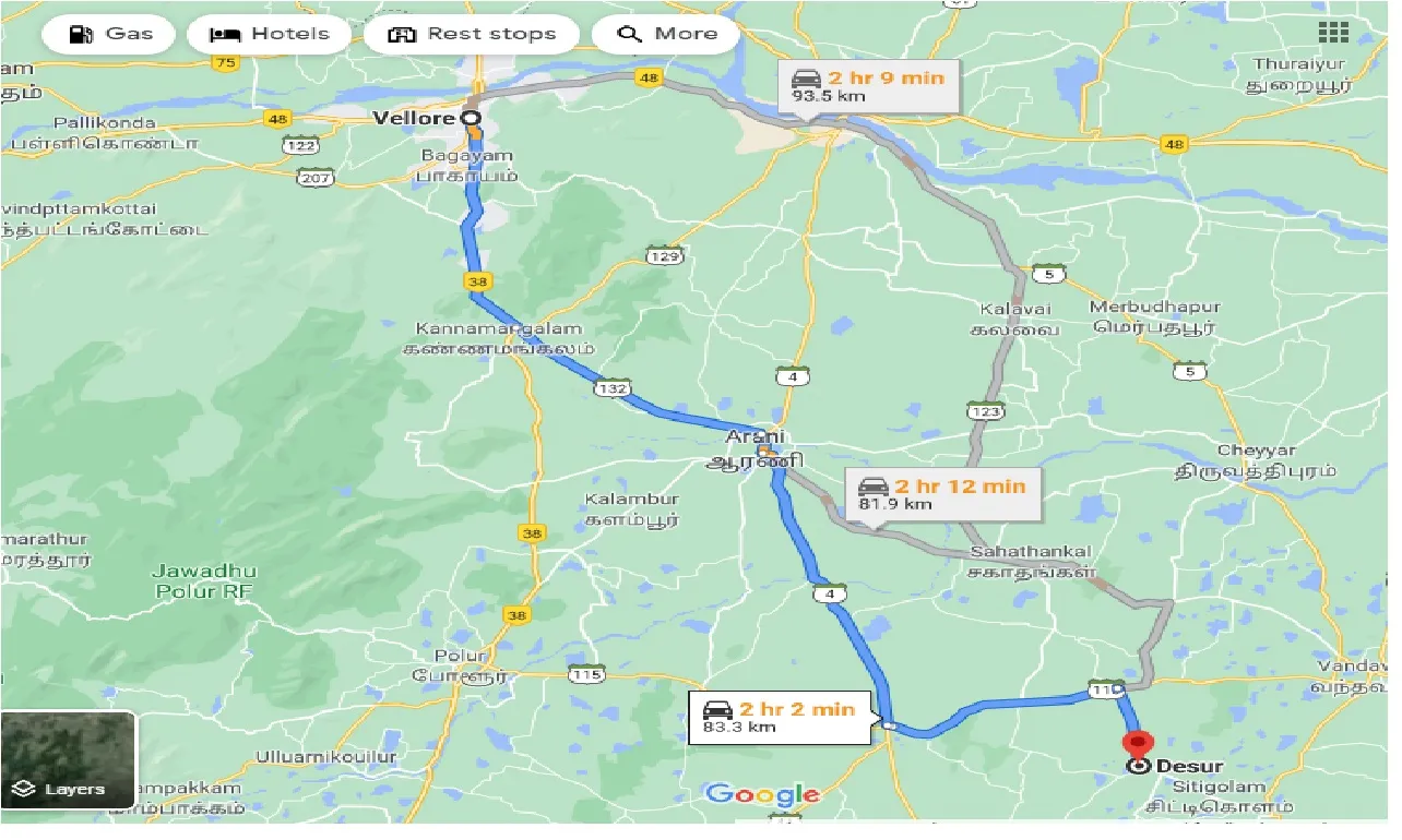 vellore-to-desur-one-way