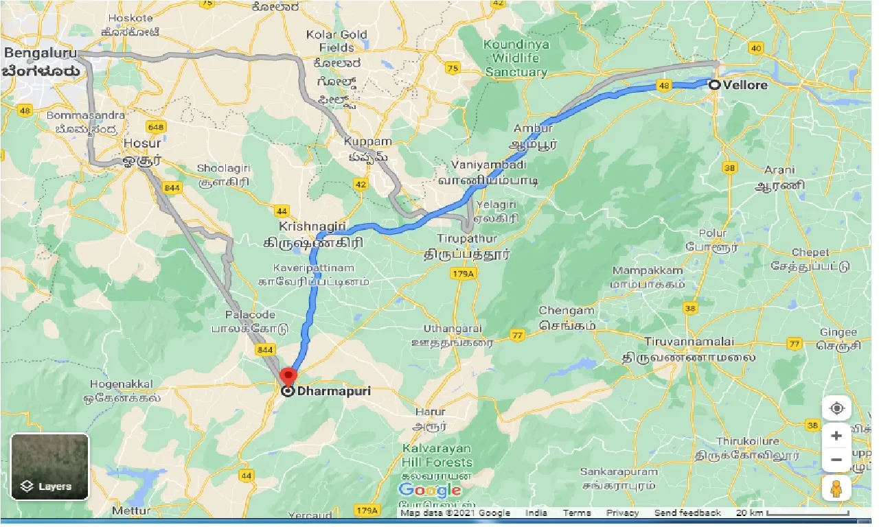 vellore-to-dharmapuri-taxi