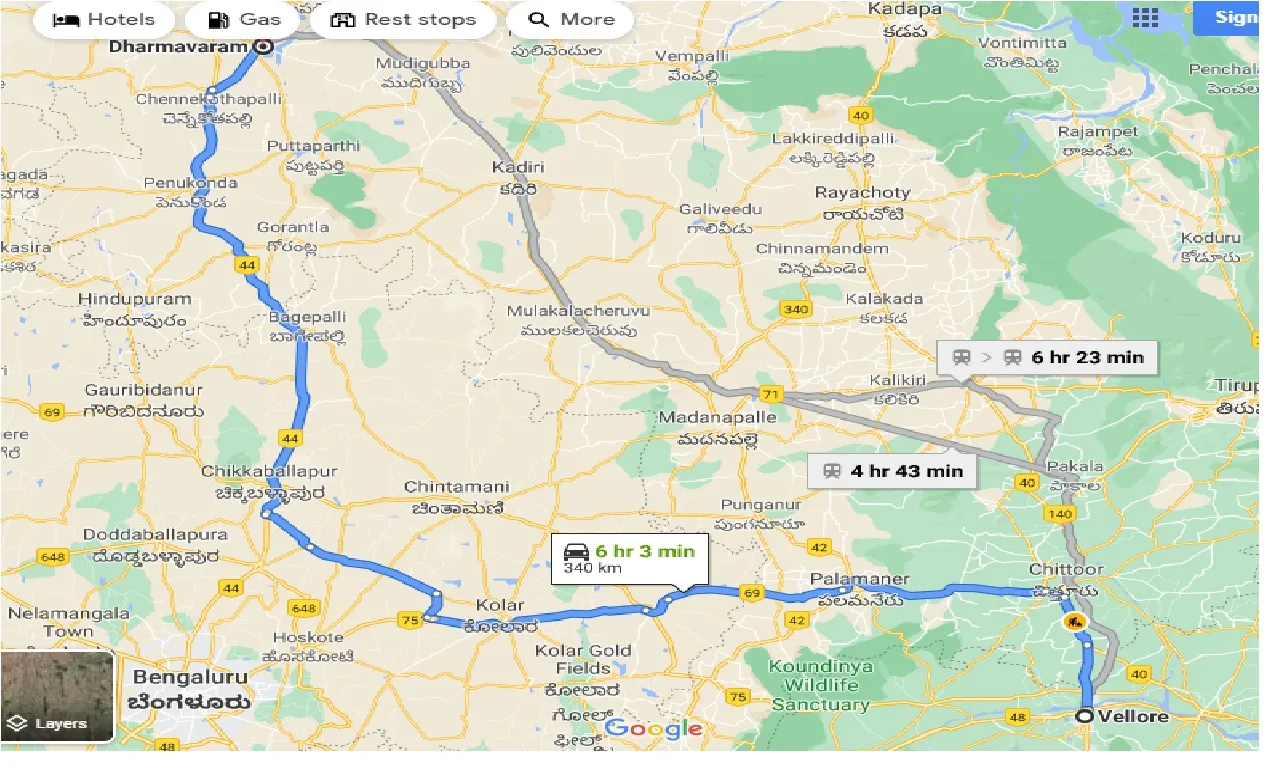 vellore-to-dharmavaram-taxi