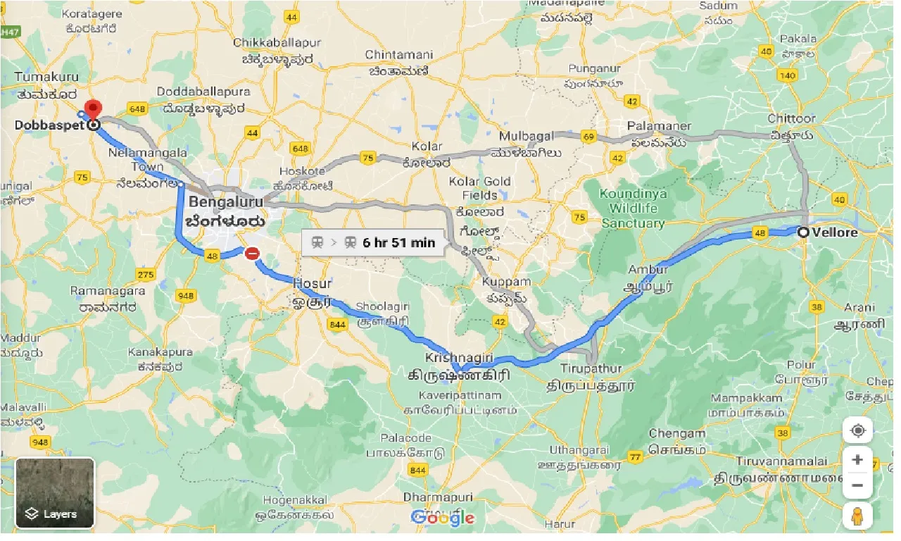 vellore-to-dobbaspet-one-way