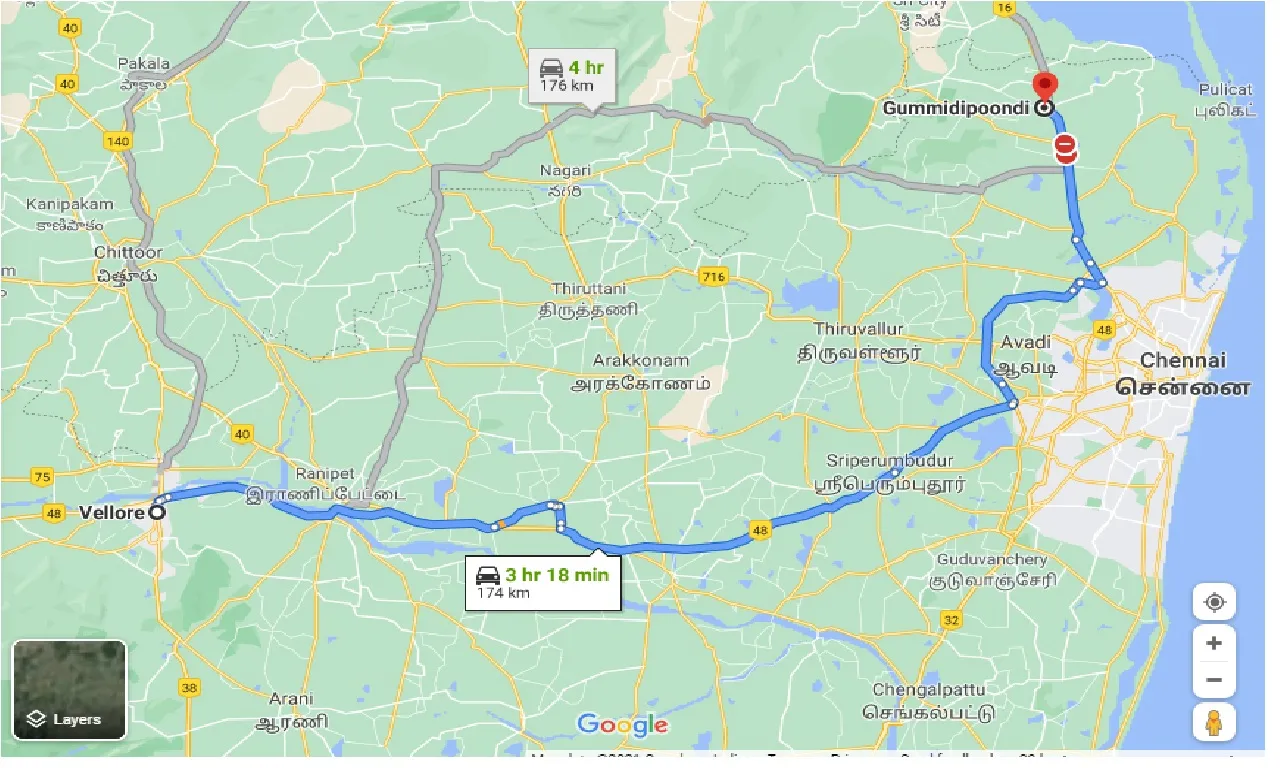 vellore-to-gummidipoondi-one-way