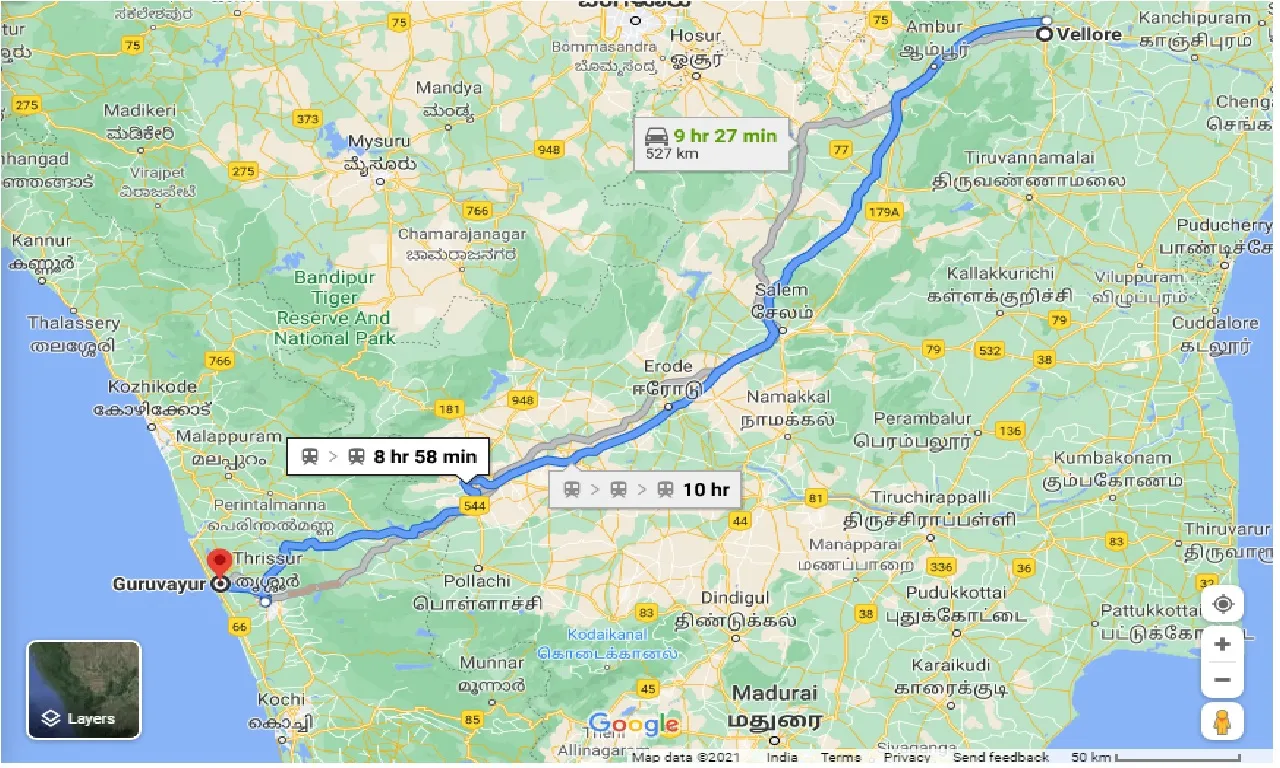 vellore-to-guruvayur-taxi