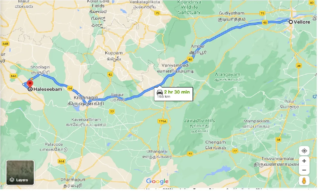 vellore-to-haleseebam-taxi