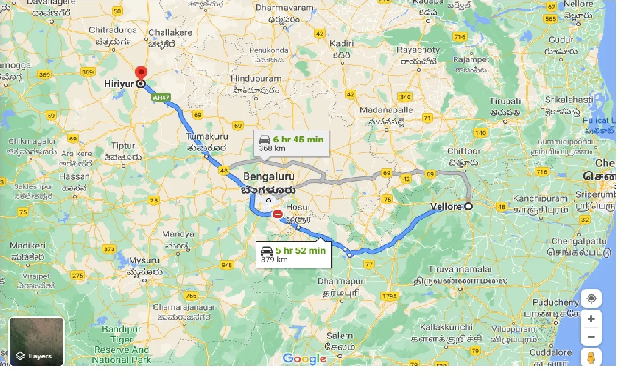 vellore-to-hiriyur-taxi