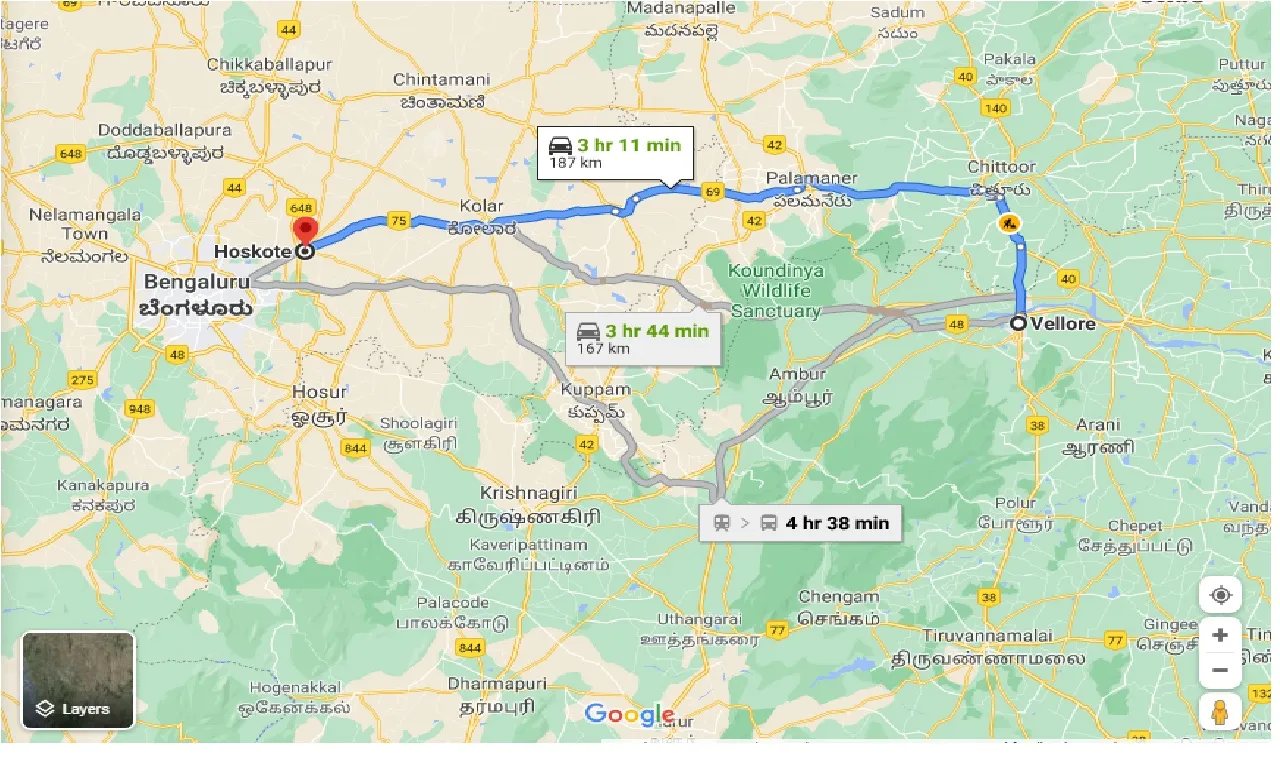 vellore-to-hoskote-taxi