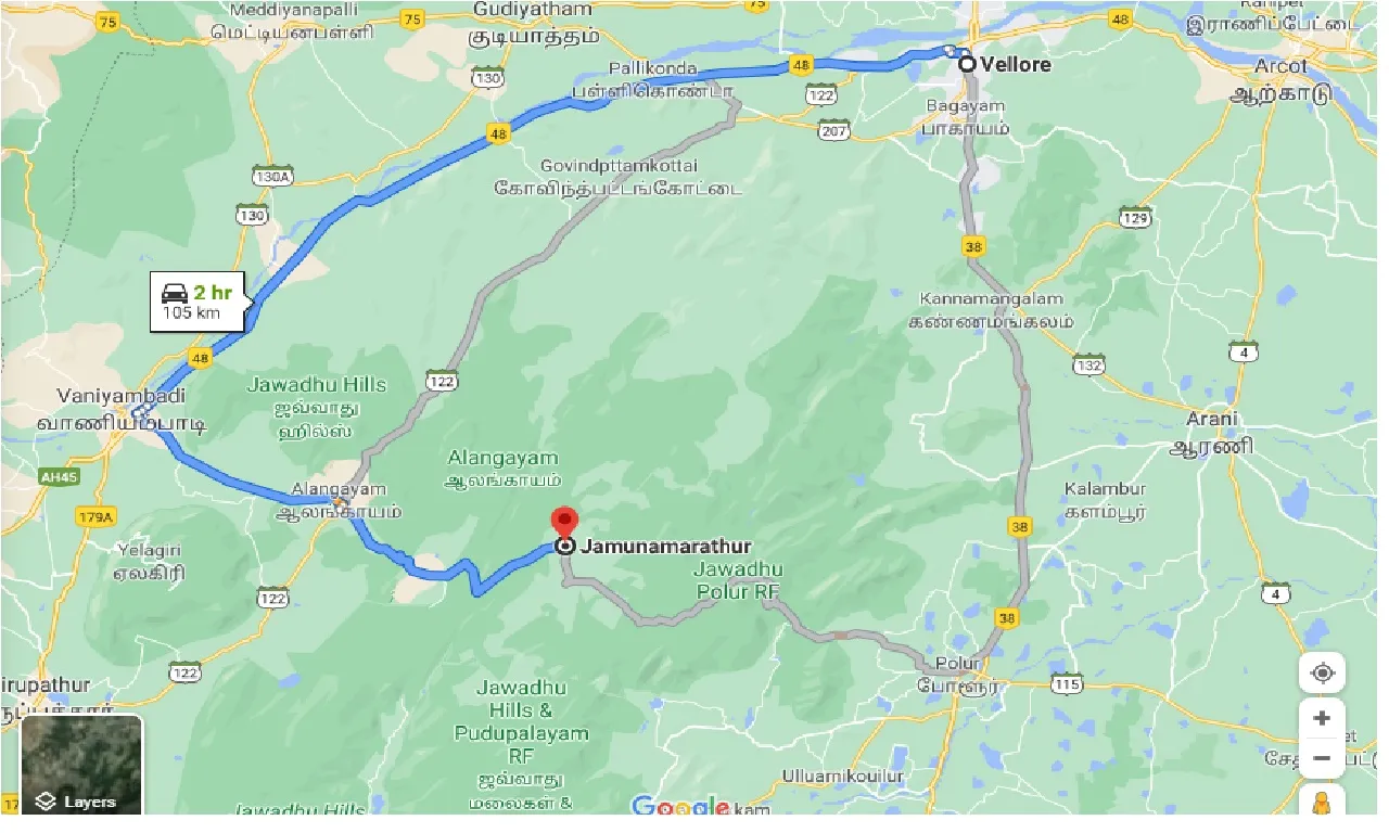vellore-to-jamunamarathur-taxi